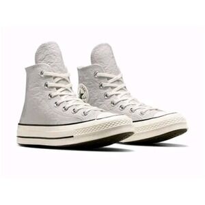 Converse Chuck 70 High Crinkled Leather - Barely Gray Women‎ - A13386C *Sz 7